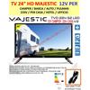 Majestic TV MAJESTIC 24" T2/S2 12V CAMPER BARCA PULMAN FURGONE 220V CASA HOTEL UFFICIO