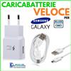 CARICABATTERIE VELOCE FAST per SAMSUNG GALAXY J3 2017 PRESA + CAVO MICRO USB