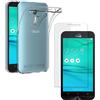 Per ASUS ZENFONE GO ZB500KL COVER CUSTODIA SILICONE + PELLICOLA VETRO TEMPERATO