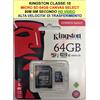 KINGSTON MICRO SD 16GB 32 GB 64 GB 128GB CLASS 10 MICROSD SCHEDA MEMORIA CANAVAS