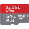 SanDisk Micro SD 64GB SANDISK SDHC ULTRA UHS-I ORIGINALE SanDisk Classe 10 140MB/s MEMO