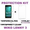 CUSTODIA COVER + PELLICOLA VETRO TEMPERATO WIKO LENNY 3 CASE + TEMPERED GLASS