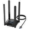 WAVLINK Adattatore WiFi 6E Potente AX5400, Scheda di Rete Wireless con 2,4/5/6GH