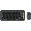 Logitech Tastiera Bluetooth + Mouse Grafite/Verde POP Icon Combo 920-013115 Logitech