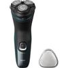 Philips Rasoio Elettrico Wet&Dry Autonomia 45min Nero Verde Serie 3000X X3052/00 Philips
