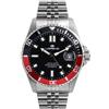 LORENZ Submarine 26121DD Orologio Uomo Automatico Nero Acciaio Ghiera Rossa Nera