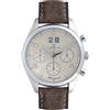 LORENZ CRONOGRAFO 1934 Orologio Uomo 030215FF Gran Data Champagne Cinturino Pell