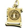 CIONDOLO MEDAGLIA ORO GIALLO 18K, SAN BENEDETTO, PERGAMENA, INCISA FRONTE RETRO