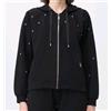 LIUJO Felpa Donna Liu Jo Cappuccio Zip Tasche Logo TF3159F0939 22222 Nero
