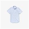 LACOSTE CAMICIA UOMO LACOSTE CH0438-58M MANICA CORTA REGULAR FIT RIGHE BIANCO/AZZURRO