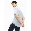 LACOSTE CAMICIA UOMO LACOSTE CH0438-525 REGULAR FIT MANICA CORTA RIGHE BIANCO/BLU