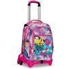 SJ GANG SJ Trolley Scuola Sganciabile Jack 3 Ruote, CLACK IT GIRL, Rosa - Zaino Con