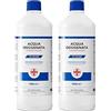 AIESI® Acqua Ossigenata disinfettante F.U. 3% 10 Volumi con tappo di sicurezza per bambini flacone da 1 litro, Made in Italy (Confezione da 2)