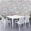 VivaGarden Tavolo da Giardino Allungabile 100-150x150x75 cm Bianco Colombia VivaGarden