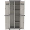 TERRY Armadio da Esterno Portascope in Resina 70x44x181 cm Grigio Wave Base TERRY