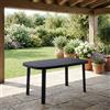 DIMAPLAST Tavolo da Giardino Rettangolare Plastica 136x82x72 cm Antracite Otello DIMAPLAST