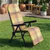 VivaGarden Sdraio da Giardino Pieghevole 155x60x60 cm Arancione/Giallo Cuneo VivaGarden