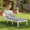 IPAE PROGARDEN Lettino Prendisole da Giardino 195x65x78 cm Bianco/Grigio Haiti IPAE PROGARDEN