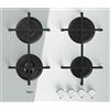 Whirlpool Piano Cottura 4 Fuochi Bianco Vetro Whirlpool a Gas 60 cm Incasso GOA6423WH