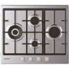 Candy Piano Cottura 4 Fuochi Inox Candy a Gas Incasso 1 Doppia corona 60 cm CHG 6D4 WX