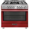 Glem Gas Cucina a Gas 5 Fuochi Forno Multifunzione Grill 90x60 cm Rosso ST965MRS Glem Gas