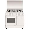 Glem Gas Cucina a Gas 5 Fuochi con Forno a Gas Grill 90x60 cm Bianco Glem Gas AR965GX