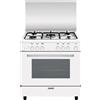 Glem Gas Cucina a Gas 5 Fuochi Forno a Gas Grill 80x50 cm Bianco Glem Gas A85GXF5