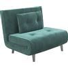DecHome Poltrona Letto Singolo Schienale Reclinabile Verde Scuro DecHome
