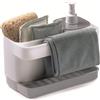 Snips Riordinello | Dispenser Sapone Con Porta Spugna| Colore Bianco Grigio |Por