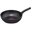 LAGOSTINA Wok Padella Antiaderente Induzione in Alluminio 28 cm Nero Performa Lagostina