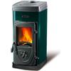 Nordica Extraflame Stufa a Legna Bruciatutto con Testata in Ghisa 5Kw Verde Nordica Super Junior