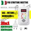 Scimagic-RC RILEVATORE MONOSSIDO DI CARBONIO E GAS METANO GPL 2in1 + Certificato affitto ✅