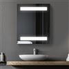 DecHome Mobile con Specchio Bagno e Luci LED 1 anta 60x15x50 cm Bianco DecHome