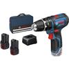 Bosch Trapano avvitatore a batteria 12V con borsa e 2 batterie BOSCH GSB 12V-15