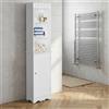 DecHome Colonna Bagno 1 Anta 2 Ripiani 40x23x160 cm Bianco DecHome