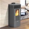 King Stufa a pellet King 12 Round 10,1 kW antracite per 230 m³ in acciaio telecomando