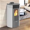 King Stufa a pellet King 12 Round 10,1 kW bianco per 230 m³ rivestimento in acciaio