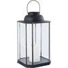 VivaGarden Lanterna Palermo Piccola in Vetro e Acciaio cm 27x27x49,5 h Antracite DecHome