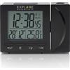 Explore Scientific Sveglia Digitale da Comodino Proiezione Snooze Explore Scientific RDP1001BLK