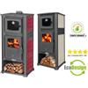 K-Line Stufa a Legna con Forno in Ghisa 11,3 kW 147 mc Rosso 841530 Kalorosa K-LINE