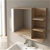 DecHome Mobile con Specchio Bagno 1 anta 2 ripiani 60x18x50 cm Legno naturale DecHome