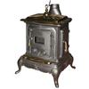 Parlor Stufa a Legna in Ghisa e Ottone Vintage 6kW Riscaldamento Casa Nero BIG76 PARLOR