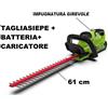 GREENWORKS G40HT61 TAGLIASIEPI TOSASIEPI 40 VOLT A COMPLETA DI BATTERIA 2AH