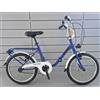 ESPERIA BICI GRAZIELLA PIEGHEVOLE ACCIAIO 20'' UNISEX UOMO DONNA BLU BIANCO LUCI LED 1V