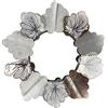 G SPECCHIO DA PARETE METALLO TONDO SPECCHIERA CORNICE Moderno ARGENTO FOGLIE 75 cm