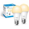 Tapo L510E Lampadina Wi-Fi E27, Funziona con Amazon Alexa e Google Home, 806 Lumen, 9W, Giallo Caldo Dimmerabile dall' 1% al 100%, 2700 K, Controllo da Remoto, Confezione da 2 Pezzi