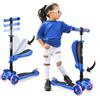Hurtle Monopattino pieghevole con 12 ruote per bambini, con altezza regolabile, pedana antiscivolo, luci lampeggianti, per ragazzi/ragazze dai 1 anni in su Hurtle