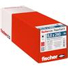 Fischer Viti per Legno e Costruzioni PowerFast FPF II STP 8,0x240, Filettatura Parziale, Testa Svasata Flangiata per Installazione a Scomparsa o a Filo Superficie, Impronta Torx, 50 Pz, 566363