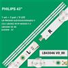 KIT 3 BARRE STRIP LED TV PHILIPS LED43046-V0-02 43PFS580312
