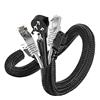 Romon 6M Guaina Cavi Intrecciata, 13-20mm Flessibile Self-closing Raccogli Cavi, Tagliabile Nascondi Cavi Guaina, Espandibile Copri Cavi Elettrici per TV Computer Ufficio Casa Auto- Nero